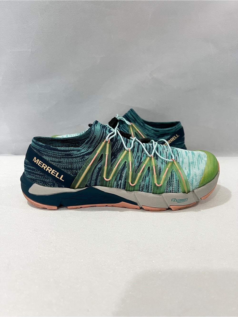 Merrell Women's Bare Access Flex Knit Trail Running Shoes Size 8 Teal Green
